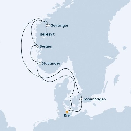 Nórske fjordy z Kielu na lodi Costa Firenze