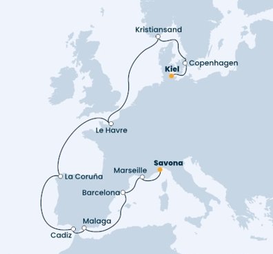 Obeplávajte s nami Európu na lodi Costa Diadema