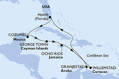 Ochutnávka Karibiku cez Mexico k brehom Aruby na MSC Divina