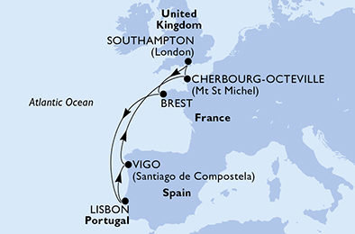 Po západných brehoch Evropy na MSC Meraviglia