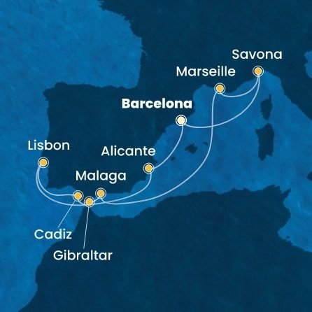 Zo Stredomoria k Atlantiku na Costa Diadema