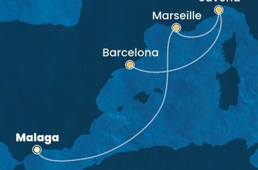 Španielsko, Francúzsko, Taliansko z Málagy na lodi Costa Pacifica