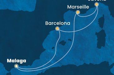 Španielsko, Francúzsko, Taliansko z Málagy na lodi Costa Pacifica
