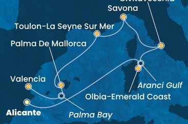 Španielsko, Taliansko, Francúzsko z Alicante na lodi Costa Pacifica