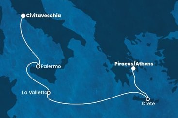 Grécko, Malta, Taliansko z Pireusu na lodi Costa Fortuna