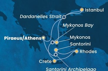 Grécko, Turecko z Pireusu na lodi Costa Fortuna