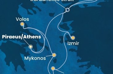 Grécko, Turecko z Pireusu na lodi Costa Fortuna
