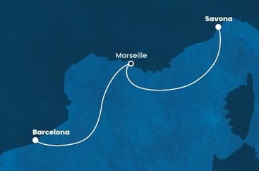 Španielsko, Francúzsko, Taliansko z Barcelony na lodi Costa Favolosa