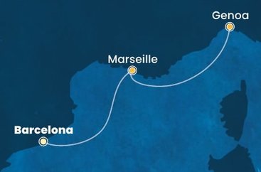 Španielsko, Francúzsko, Taliansko z Barcelony na lodi Costa Favolosa