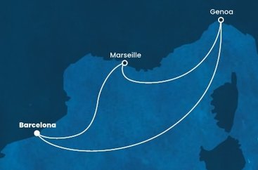 Španielsko, Francúzsko, Taliansko z Barcelony na lodi Costa Favolosa