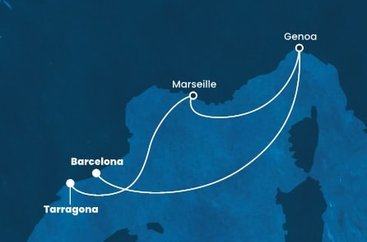 Španielsko, Taliansko, Francúzsko z Barcelony na lodi Costa Fascinosa