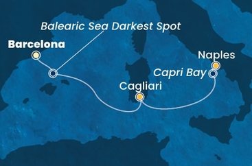 Španielsko, Taliansko z Barcelony na lodi Costa Smeralda