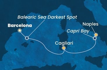 Španielsko, Taliansko z Barcelony na lodi Costa Smeralda