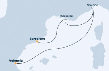 Španielsko, Francúzsko, Taliansko z Barcelony na lodi Costa Diadema
