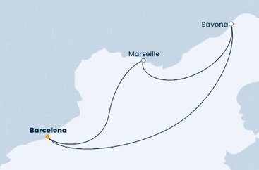 Španielsko, Francúzsko, Taliansko z Barcelony na lodi Costa Favolosa