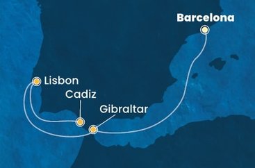 Španielsko, Gibraltár, Portugalsko z Barcelony na lodi Costa Pacifica