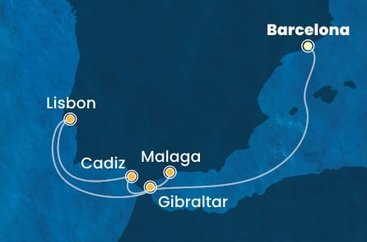 Španielsko, Portugalsko, Gibraltár z Barcelony na lodi Costa Diadema