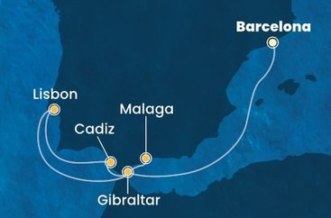 Španielsko, Gibraltár, Portugalsko z Barcelony na lodi Costa Pacifica