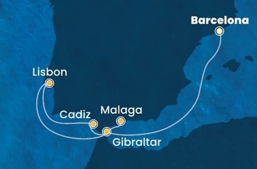 Španielsko, Gibraltár, Portugalsko z Barcelony na lodi Costa Pacifica