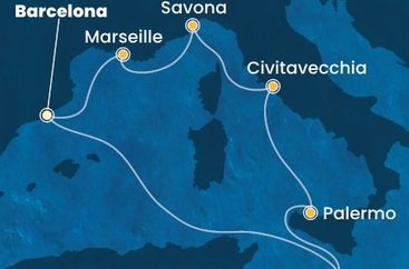 Španielsko, Malta, Taliansko, Francúzsko z Barcelony na lodi Costa Pacifica