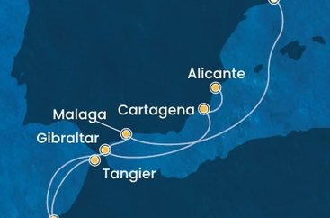 Španielsko, Maroko, Gibraltár z Barcelony na lodi Costa Pacifica