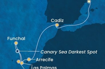 Španielsko, Madeira z Barcelony na lodi Costa Pacifica