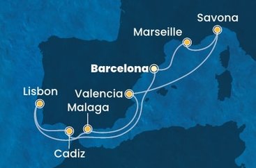 Španielsko, Portugalsko, Taliansko, Francúzsko z Barcelony na lodi Costa Pacifica