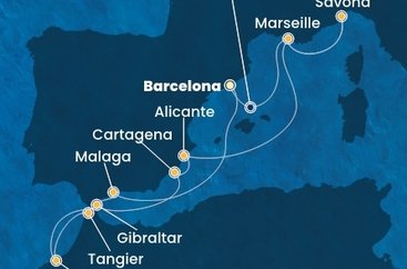 Španielsko, Maroko, Gibraltár, Francúzsko, Taliansko z Barcelony na lodi Costa Pacifica