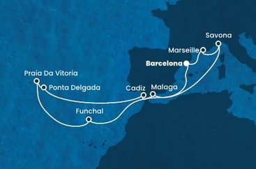 Španielsko, Francúzsko, Taliansko, Portugalsko z Barcelony na lodi Costa Fortuna