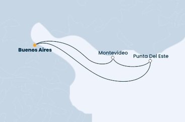 Argentína, Uruguaj z Buenos Aires na lodi Costa Fascinosa