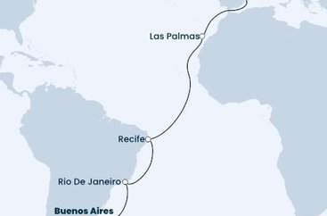 Argentína, Brazília, Španielsko z Buenos Aires na lodi Costa Fascinosa