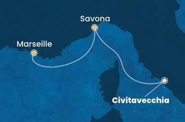 Taliansko, Francúzsko z Civitavechie na lodi Costa Toscana