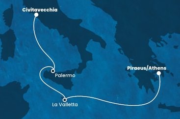 Taliansko, Malta, Grécko z Civitavechie na lodi Costa Fortuna