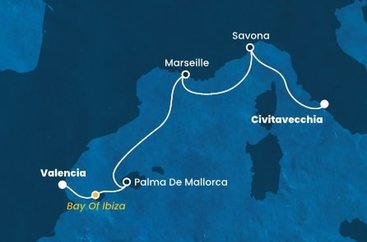 Taliansko, Francúzsko, Španielsko,  z Civitavechie na lodi Costa Pacifica
