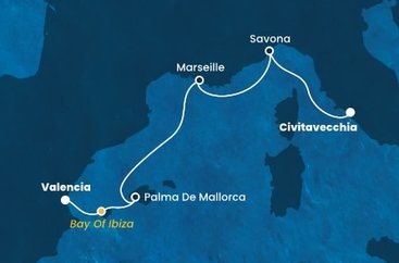 Taliansko, Francúzsko, Španielsko,  z Civitavechie na lodi Costa Pacifica