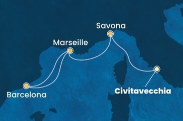 Taliansko, Francúzsko, Španielsko z Civitavechie na lodi Costa Toscana