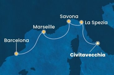 Taliansko, Francúzsko, Španielsko z Civitavechie na lodi Costa Toscana Taliansko, Francúzsko, Španielsko z Civitavechie na lodi Costa Toscana