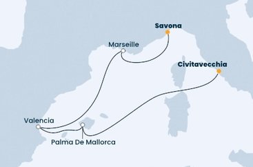 Taliansko, Španielsko, Francúzsko z Civitavechie na lodi Costa Diadema