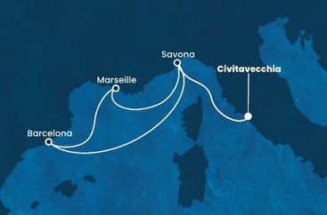 Taliansko, Španielsko, Francúzsko z Civitavechie na lodi Costa Fortuna