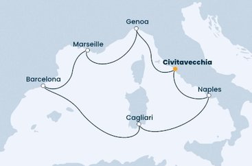Taliansko, Francúzsko, Španielsko z Civitavechie na lodi Costa Toscana