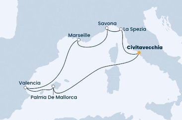 Taliansko, Španielsko, Francúzsko z Civitavechie na lodi Costa Diadema