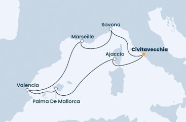 Taliansko, Francúzsko, Španielsko z Civitavechie na lodi Costa Diadema