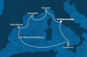 Taliansko, Francúzsko, Španielsko z Civitavechie na lodi Costa Toscana