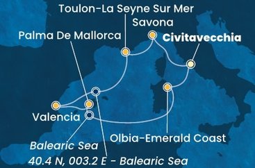 Taliansko, Francúzsko, Španielsko z Civitavechie na lodi Costa Pacifica