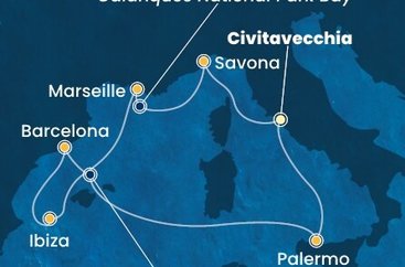 Taliansko, Francúzsko, Španielsko z Civitavechie na lodi Costa Smeralda