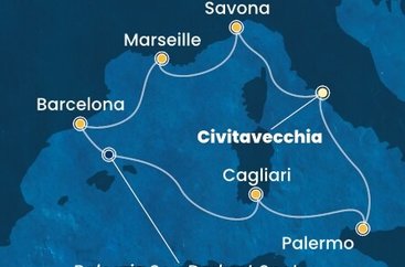 Taliansko, Francúzsko, Španielsko z Civitavechie na lodi Costa Smeralda