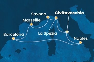 Taliansko, Francúzsko, Španielsko z Civitavechie na lodi Costa Toscana