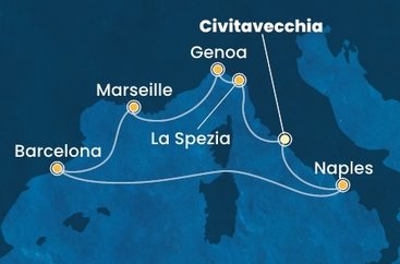 Taliansko, Francúzsko, Španielsko z Civitavechie na lodi Costa Toscana
