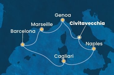 Taliansko, Francúzsko, Španielsko z Civitavechie na lodi Costa Toscana