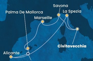 Taliansko, Francúzsko, Španielsko z Civitavechie na lodi Costa Pacifica